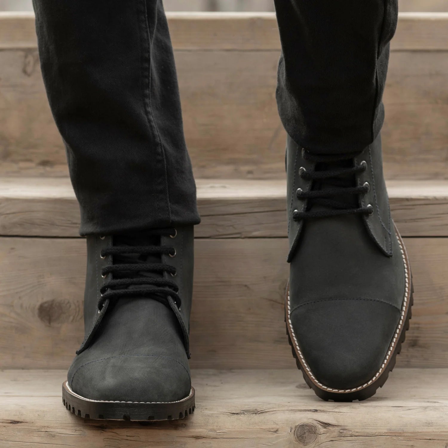 Orlaven Knight Derby Matte Black Pullup Leather Boots - TerraGrip footwear image 6