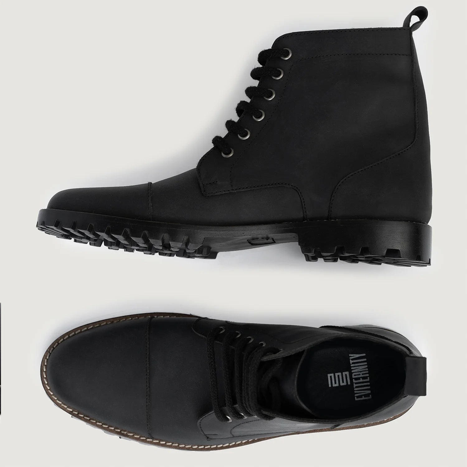Orlaven Knight Derby Matte Black Pullup Leather Boots - TerraGrip footwear image 3