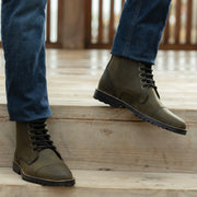 Orlaven Knight Derby Olive Green Pullup Leather Boots - TerraGrip footwear image 9