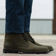 Orlaven Knight Derby Olive Green Pullup Leather Boots - TerraGrip footwear image 6