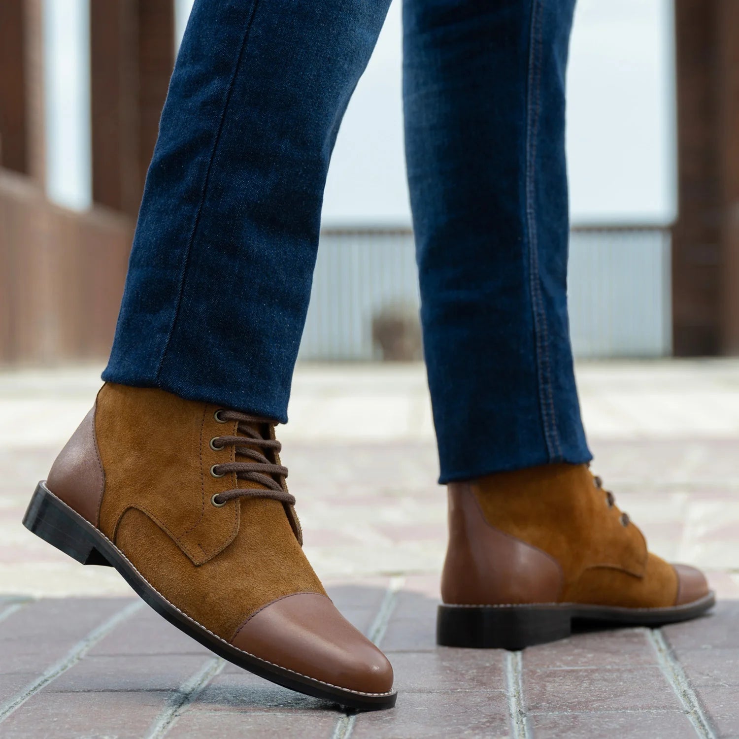 Orlaven Knight Derby Tan & Brown Leather Boots - StudGuard footwear image 8