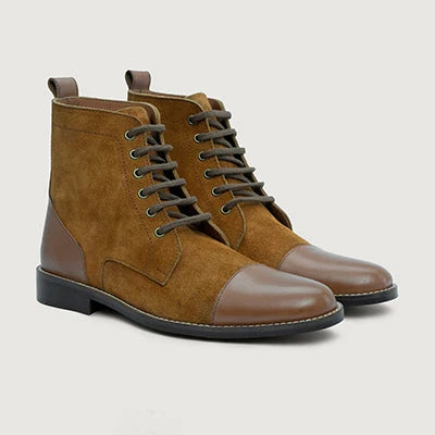 Orlaven Knight Derby Tan & Brown Leather Boots - StudGuard footwear image 1