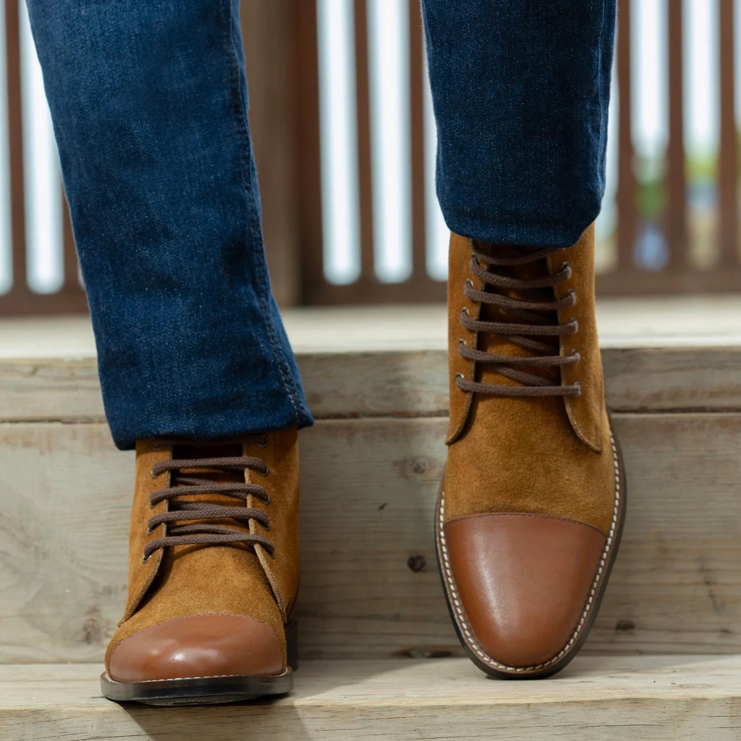 Orlaven Knight Derby Tan & Brown Leather Boots - StudGuard footwear image 5