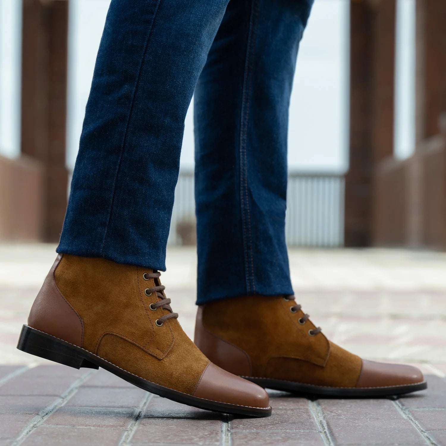 Orlaven Knight Derby Tan & Brown Leather Boots - StudGuard footwear image 7