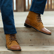 Orlaven Knight Derby Tan & Brown Leather Boots - StudGuard footwear image 9