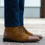 Orlaven Knight Derby Tan & Brown Leather Boots - StudGuard footwear image 6