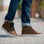 Orlaven Marty High Top Tan Leather Sneakers footwear image 9