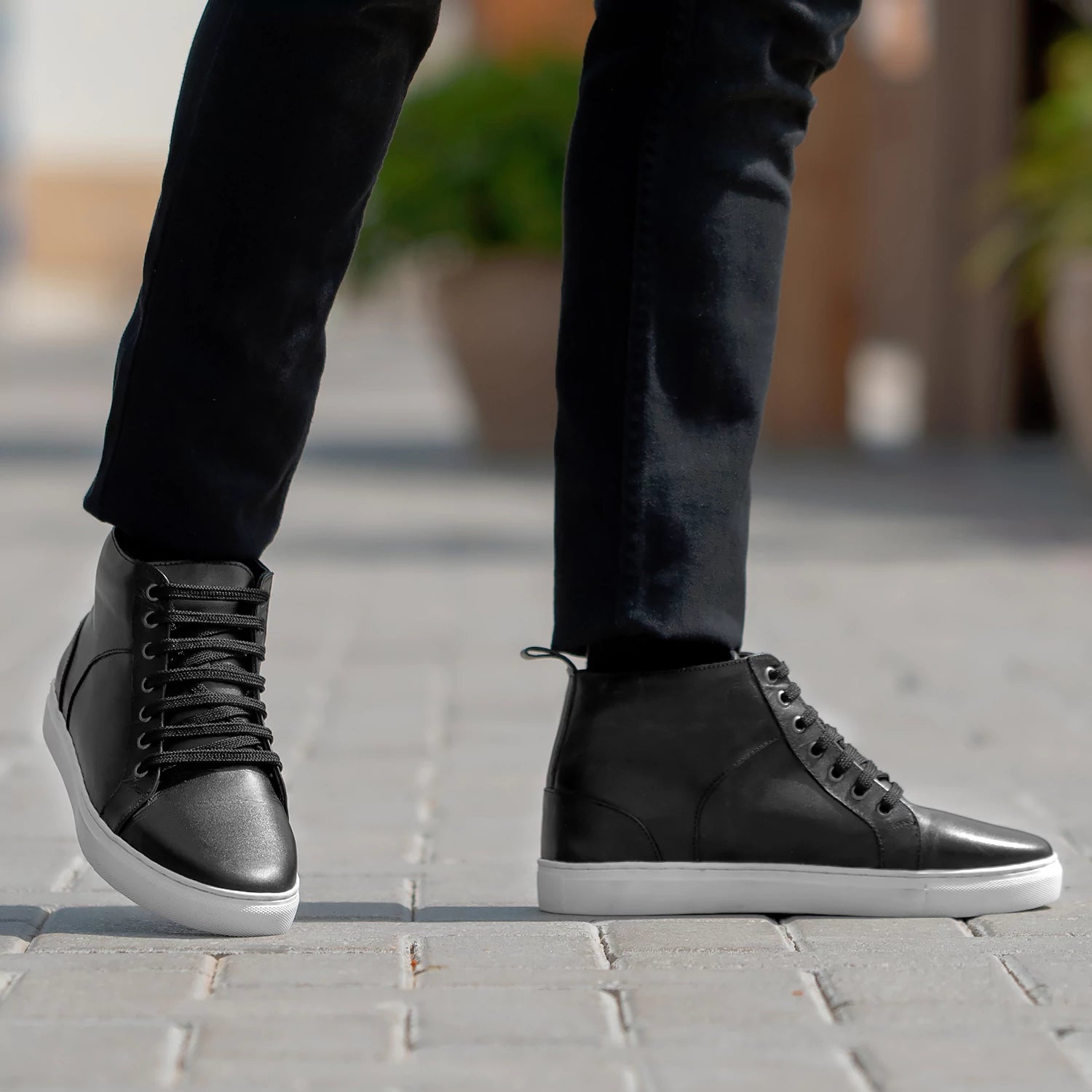 Orlaven Marty High Top Black Leather Sneakers footwear image 9