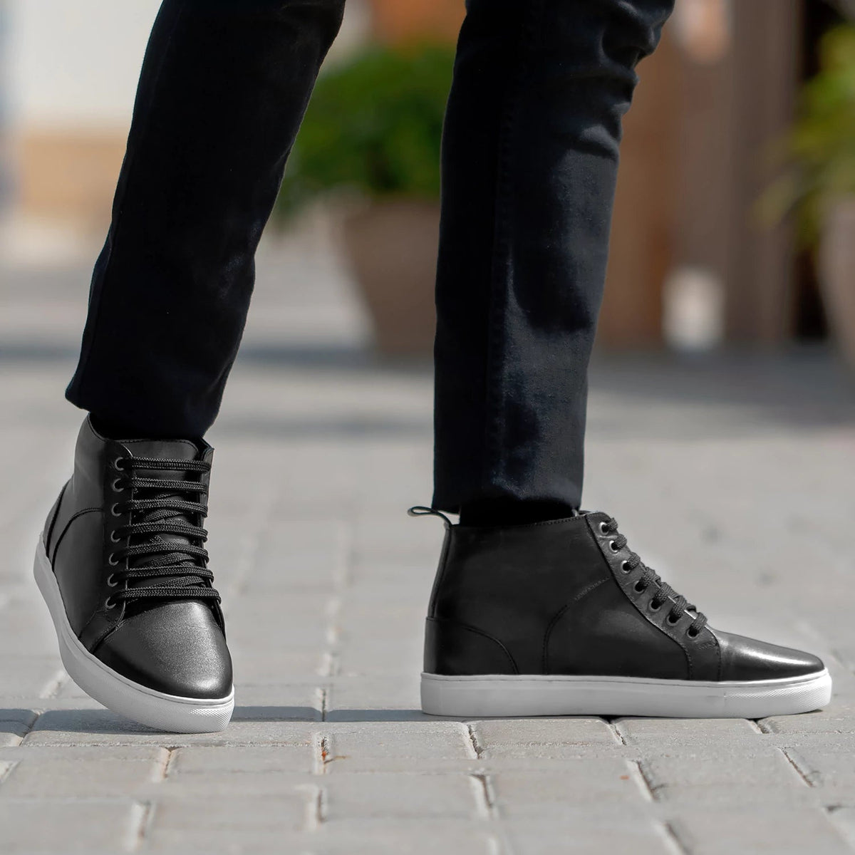 Orlaven Marty High Top Black Leather Sneakers footwear image 9