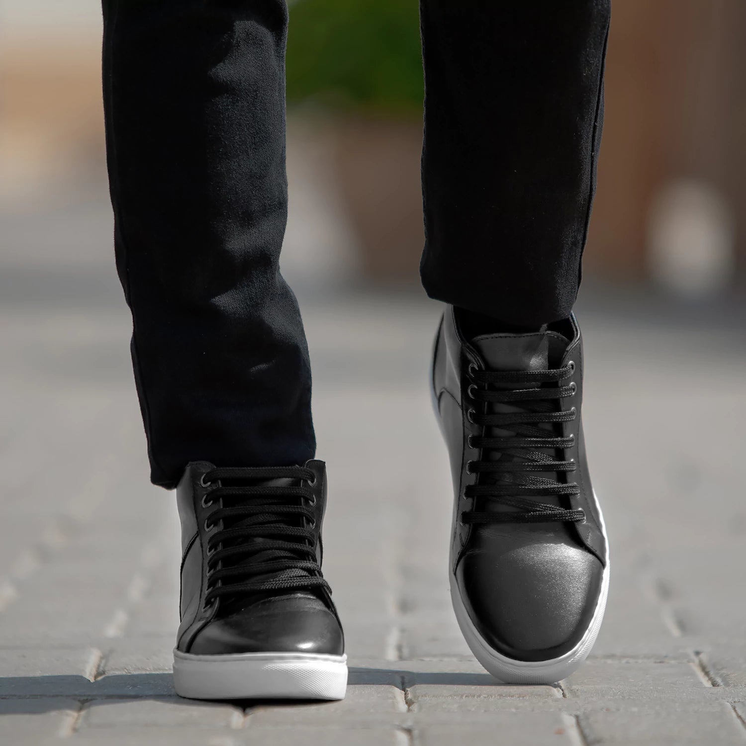 Orlaven Marty High Top Black Leather Sneakers footwear image 6