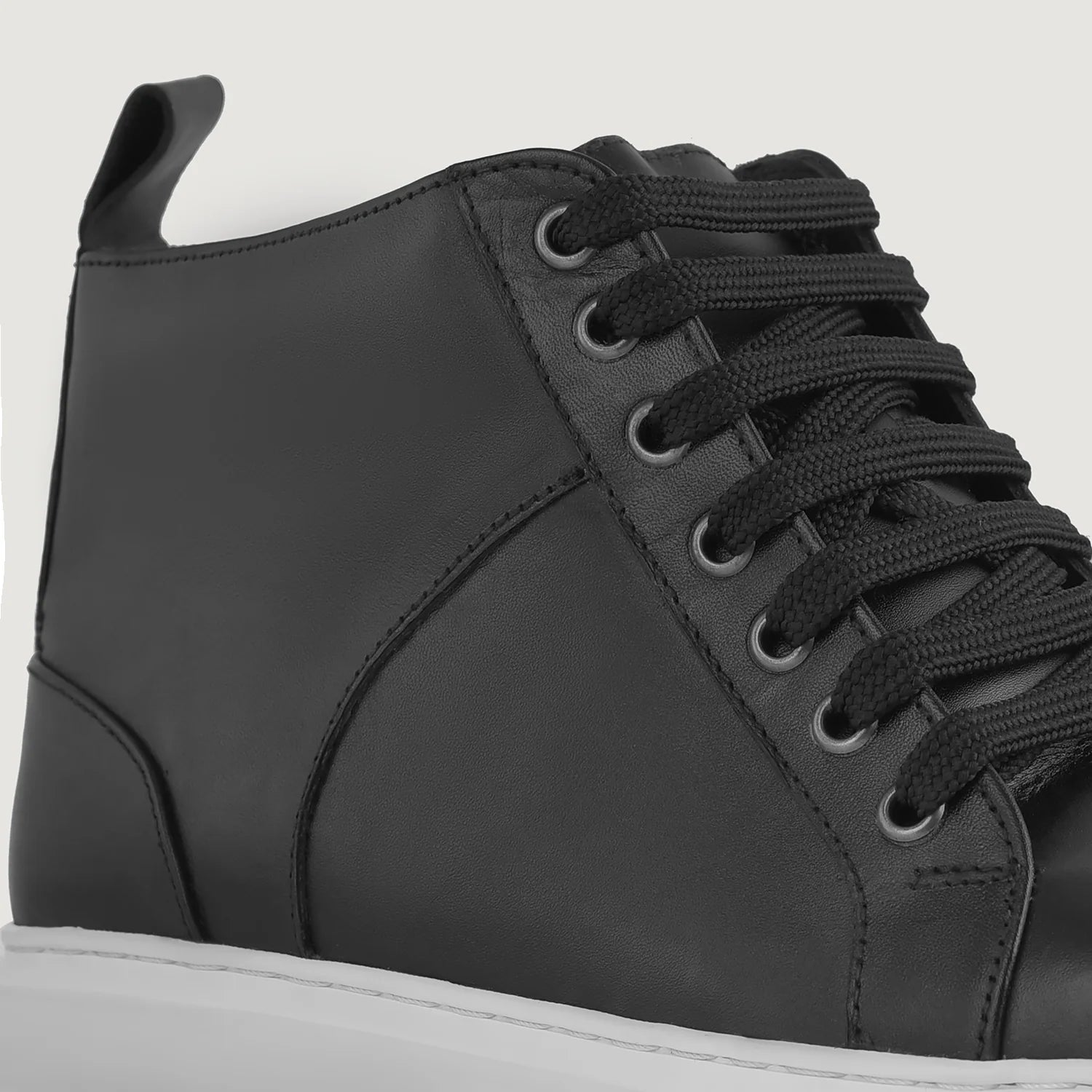 Orlaven Marty High Top Black Leather Sneakers footwear image 4