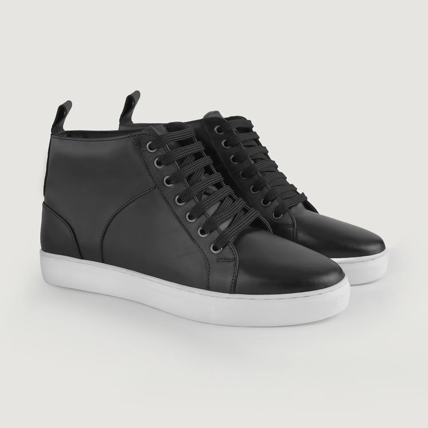 Orlaven Marty High Top Black Leather Sneakers footwear image 1