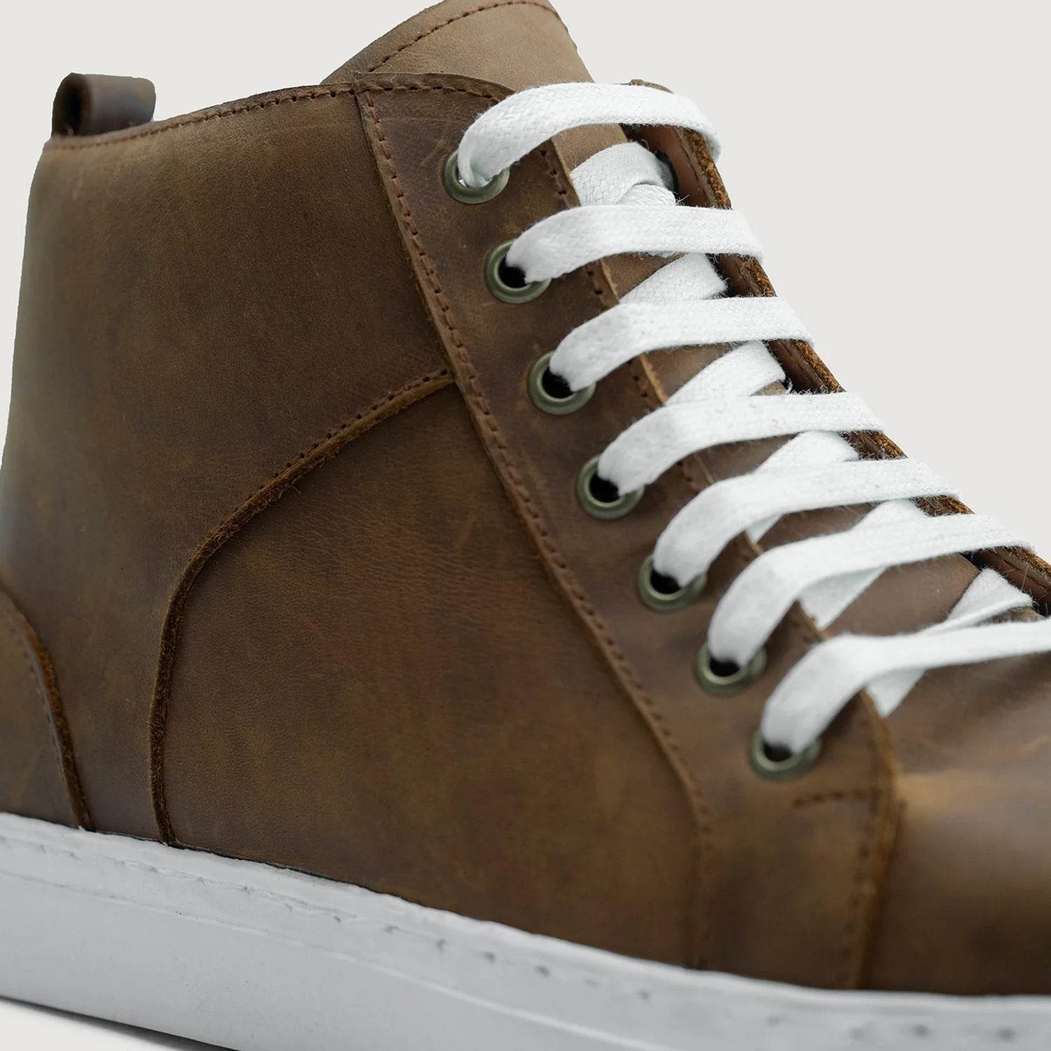 Orlaven Marty High Top Burnt Copper Pullup Leather Sneakers footwear image 5