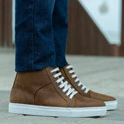 Orlaven Marty High Top Burnt Copper Pullup Leather Sneakers footwear image 7
