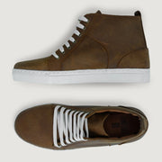 Orlaven Marty High Top Burnt Copper Pullup Leather Sneakers footwear image 4