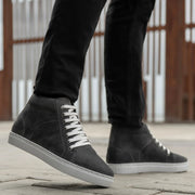 Orlaven Marty High Top Grey Suede Leather Sneakers footwear image 8