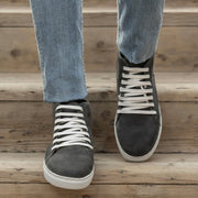 Orlaven Marty High Top Grey Suede Leather Sneakers footwear image 6