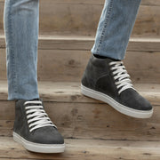 Orlaven Marty High Top Grey Suede Leather Sneakers footwear image 9