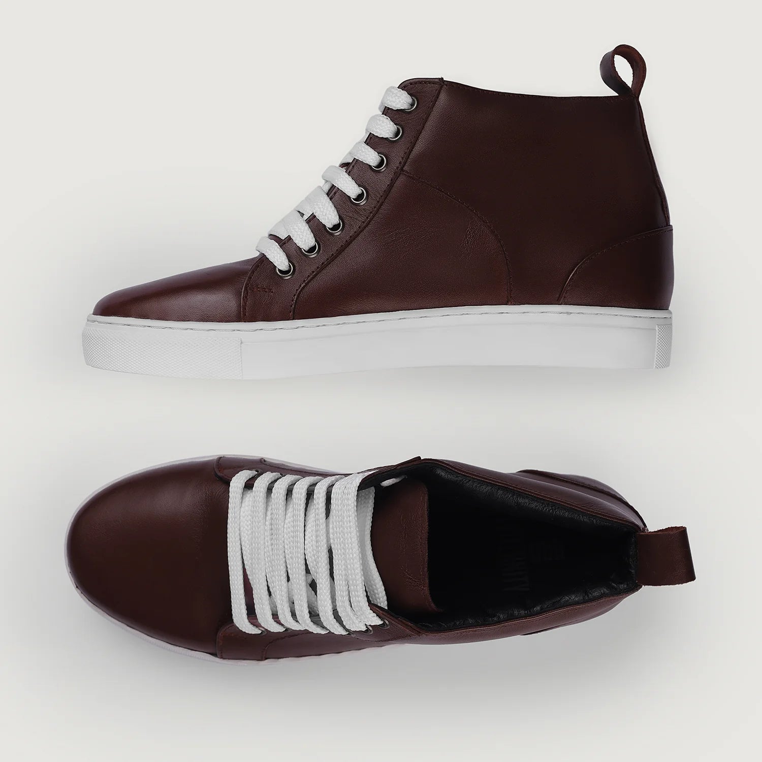 Orlaven Marty High Top Maroon Leather Sneakers footwear image 8