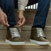 Orlaven Marty High Top Olive Pullup Leather Sneakers footwear image 10