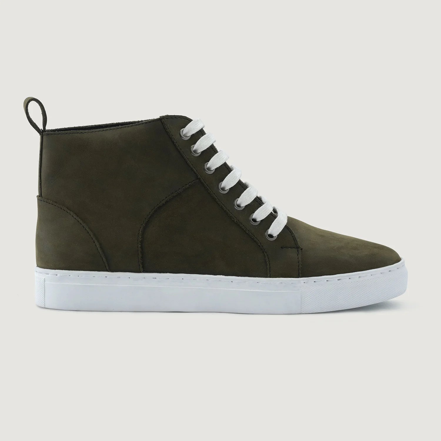 Orlaven Marty High Top Olive Pullup Leather Sneakers footwear image 2