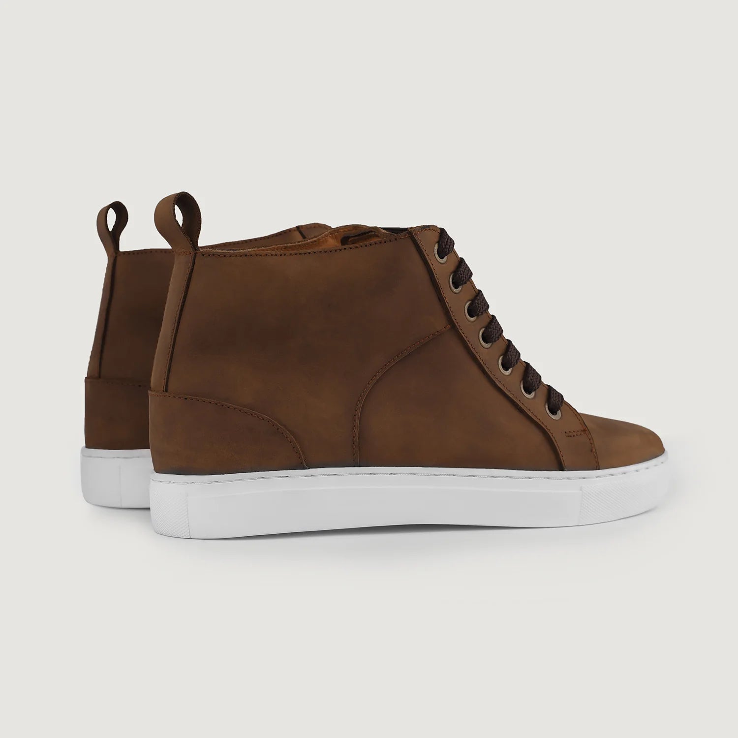 Orlaven Marty High Top Pull-up Brown Leather Sneakers footwear image 10