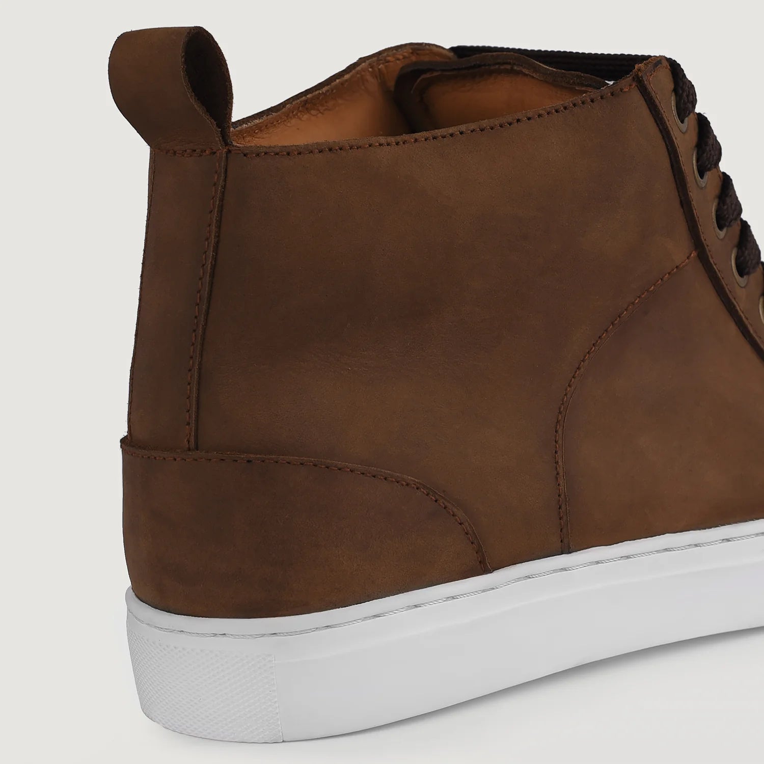 Orlaven Marty High Top Pull-up Brown Leather Sneakers footwear image 9