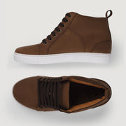 Orlaven Marty High Top Pull-up Brown Leather Sneakers footwear image 7