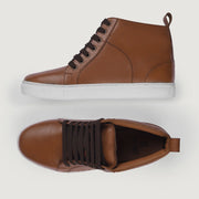 Orlaven Marty High Top Tan Leather Sneakers footwear image 3