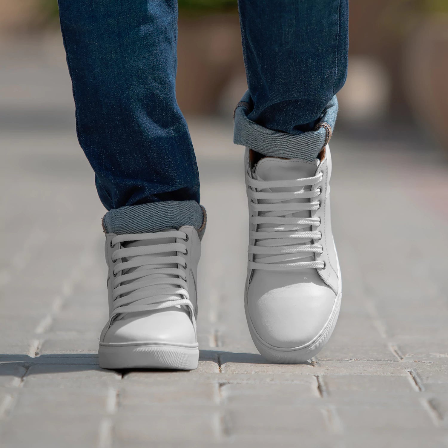 Orlaven Marty High Top White Leather Sneakers footwear image 6
