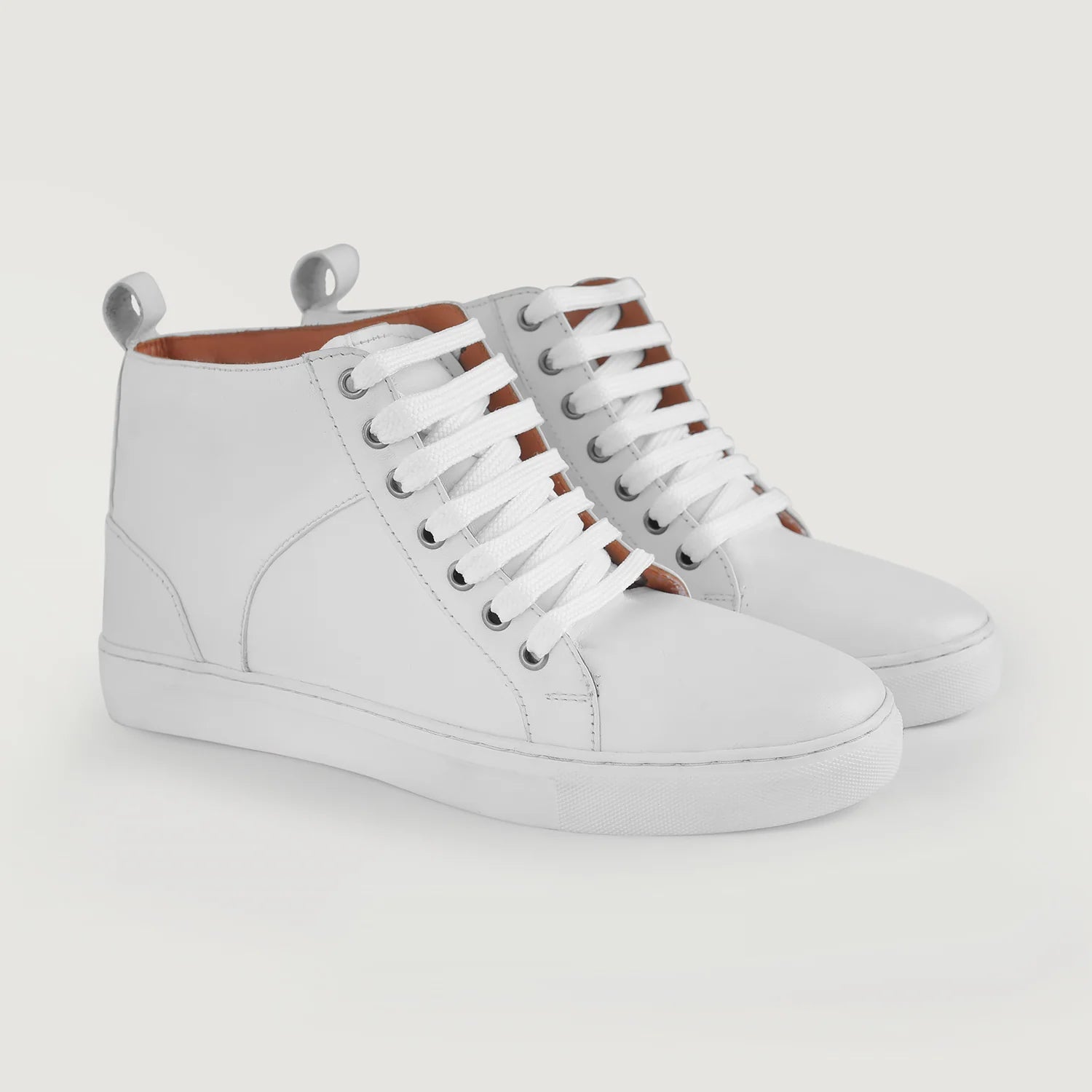 Orlaven Marty High Top White Leather Sneakers footwear image 1