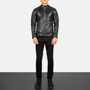 Fernando Quilted Black Leather Biker Jacket