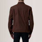 Colberto Brown Waxed Canvas Trucker Jacket