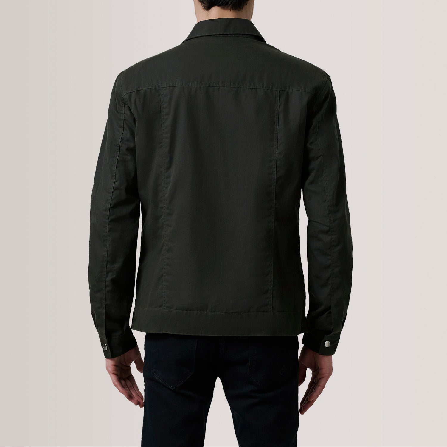 Colberto Olive Waxed Canvas Trucker Jacket