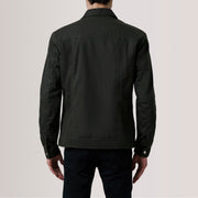 Colberto Olive Waxed Canvas Trucker Jacket