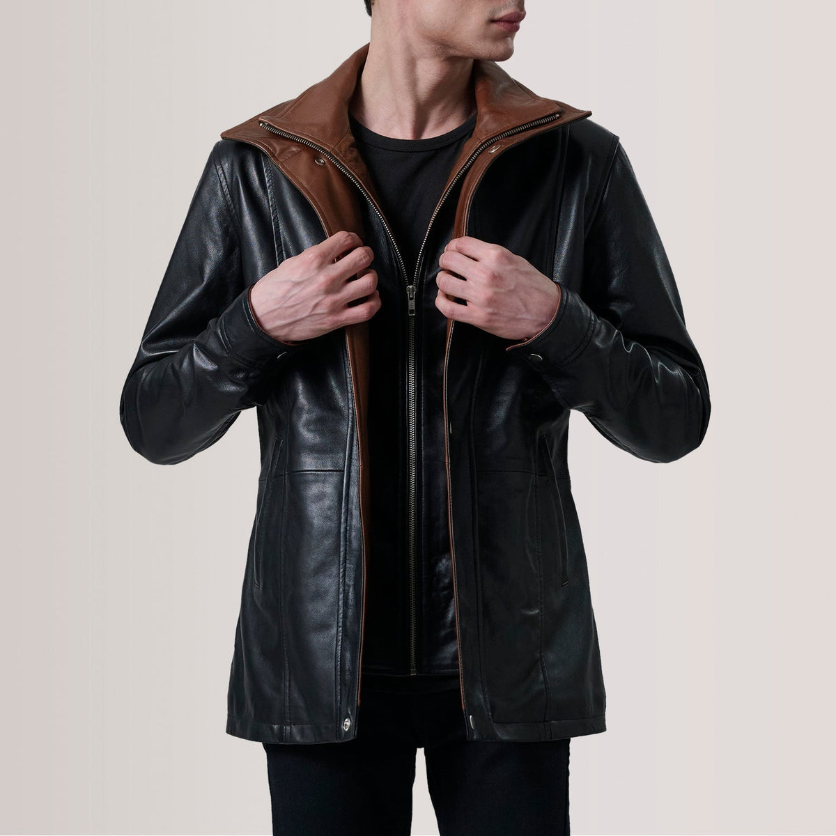 Men's leather coats category