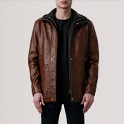 connor-black-leather-coat — Brown