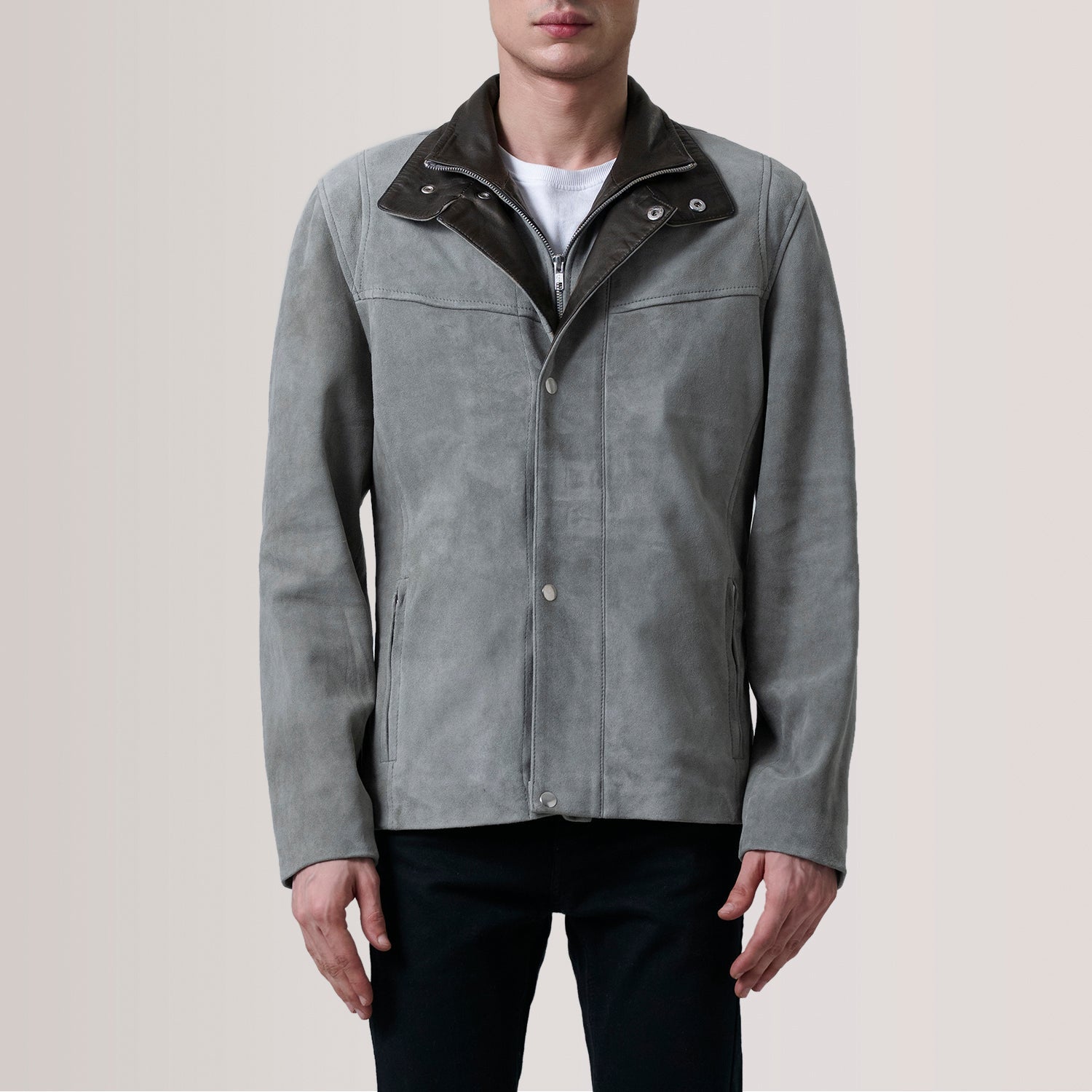Henrik Grey Suede Cafe Racer