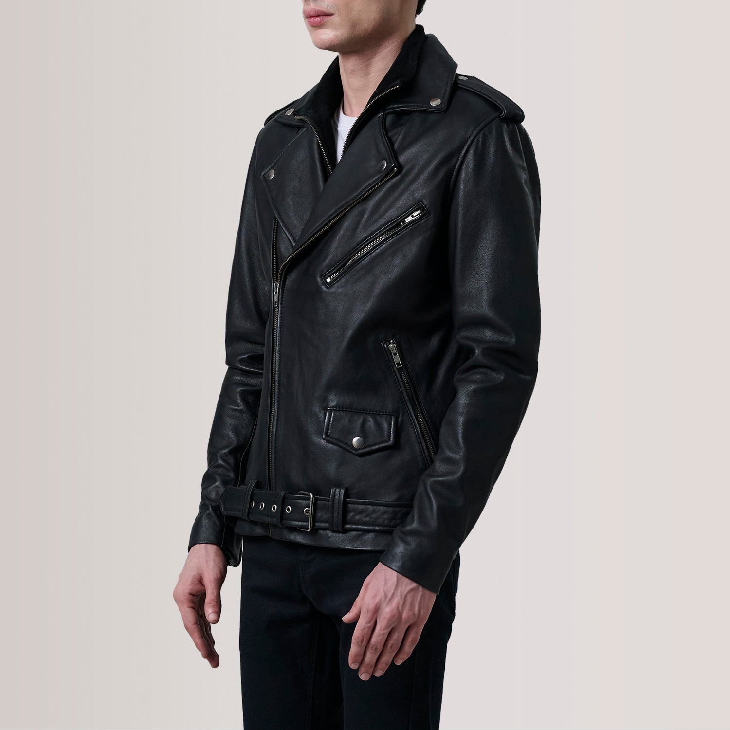 Kole Black Leather Double Rider Jacket