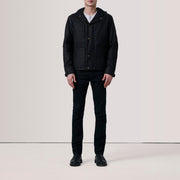 Marlo Black Canvas Hooded Work Jacket