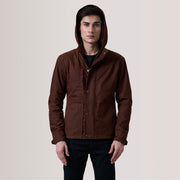 Marlo Brown Canvas Hooded Work Jacket