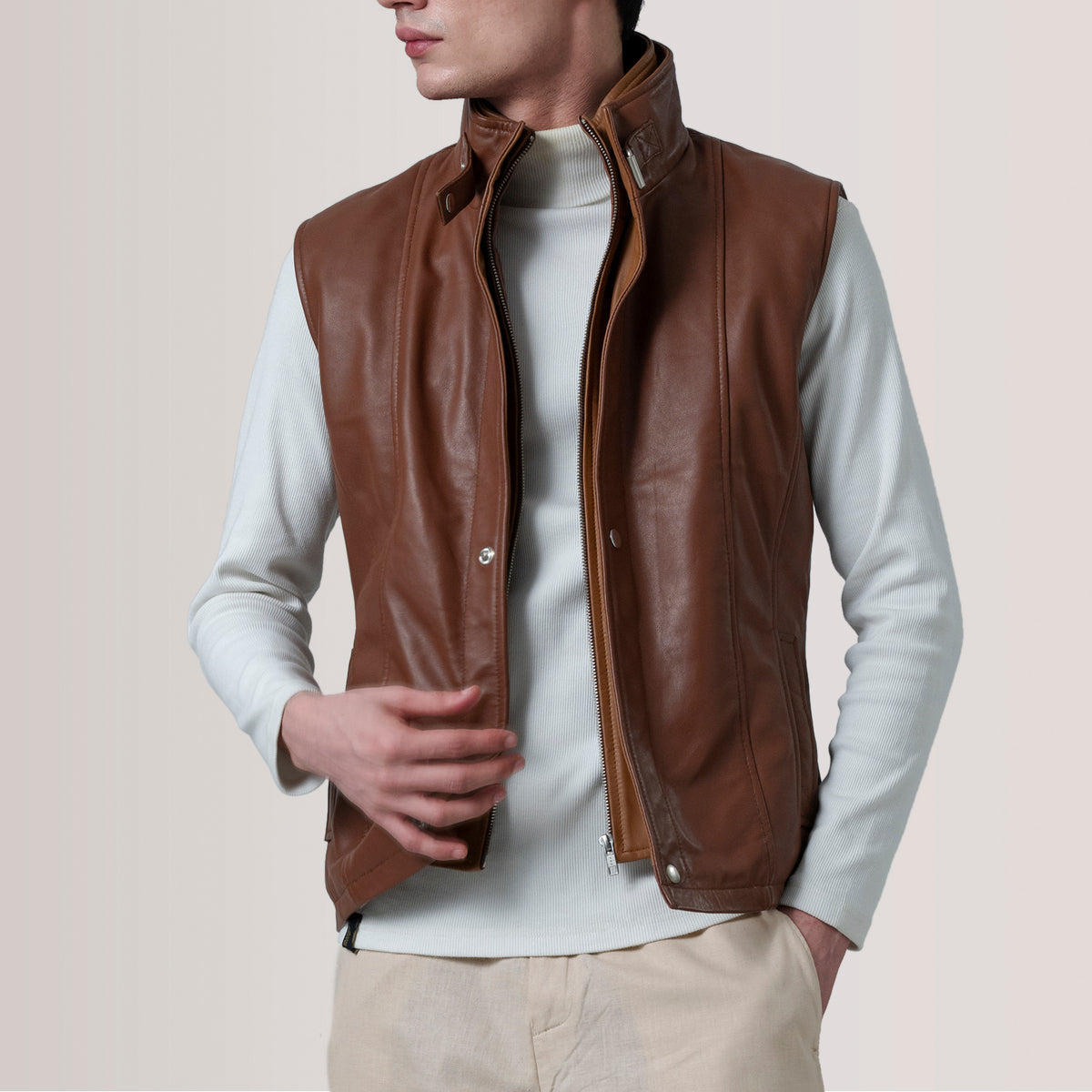 zane-grey-suede-vest — Brown