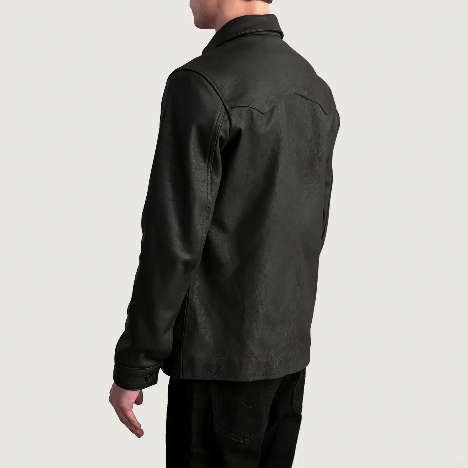 Bronco Tumbled Brown Leather Shirt