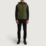 Carlo Green Hooded Puffer Vest