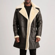 charles-brown-suede-leather-shearling-double-breasted-coat — Brown