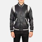 Dantee Black Leather Varsity Jacket