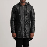 Delvin Black Leather Parka - image 4