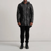 Delvin Black Leather Parka - image 3