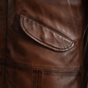 Delvin Distressed Brown Leather Parka - image 6
