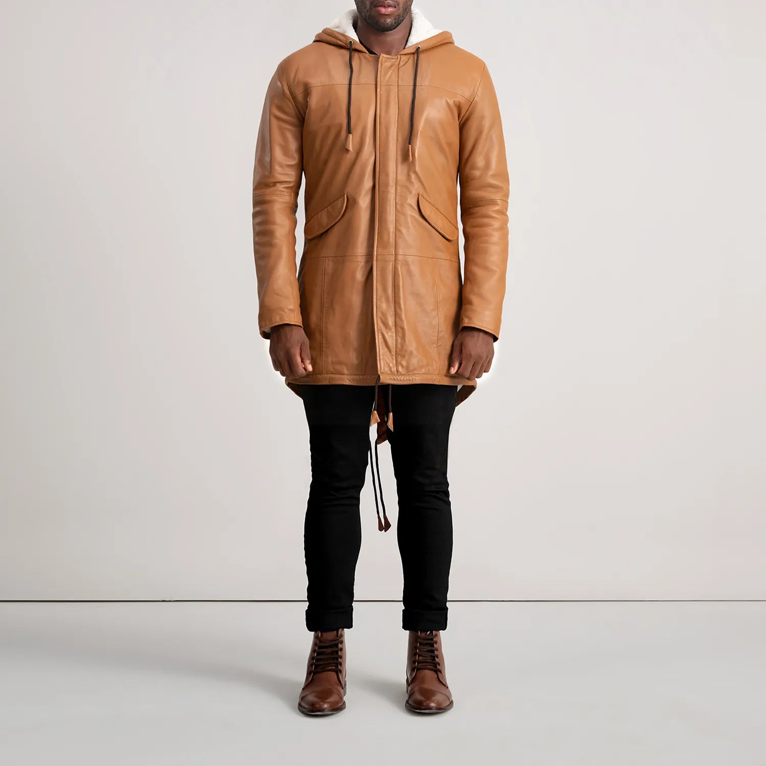 Delvin Tan Leather Parka - image 3